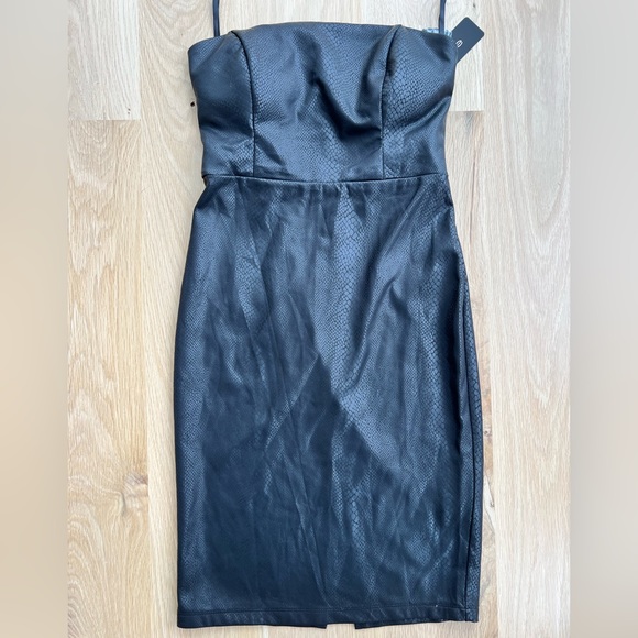 BEBE VEGAN LEATHER TUBE DRESS - Picture 1 of 9